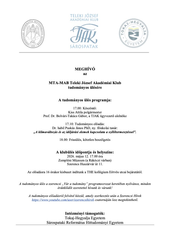 Teleki József Akadémiai Klub_2026.05.12._meghívó
